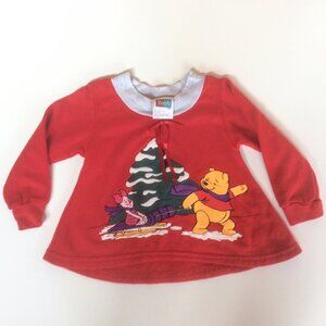 Vintage Disney Pooh Winnie the Pooh & Piglet Evergreen Tree Sweatshirt Size 2T